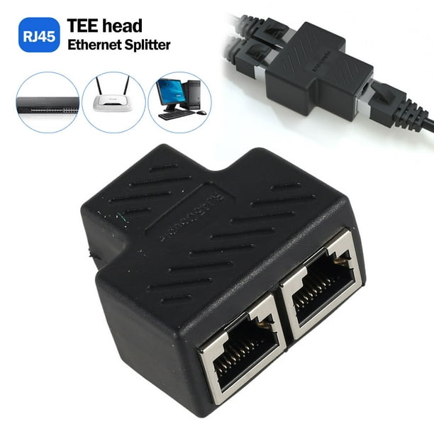 RJ45 1to2 LAN Ethernet Plug Network Splitter Double Adapter Coupler Connector 